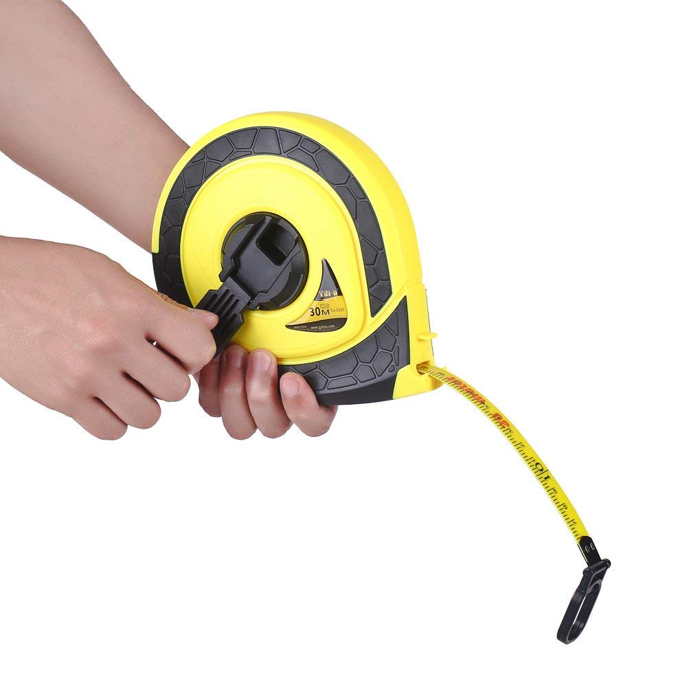 Ubersweet® Imported TNI-U TU-5030 Long Tape Measure 30m Fiberglass Measuring Ruler Double-Sided Scale Metric Tape for Construction Masonry Carpentry_184303