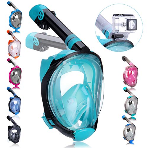 QingSong Full Face Snorkel Mask with Newest Breathing System, Give You A Natural