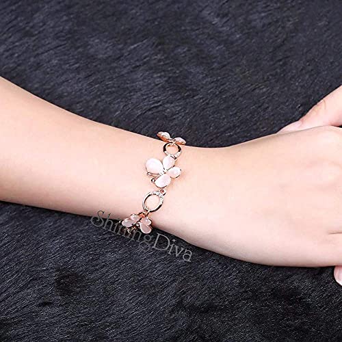 Image of Shining Diva Fashion 18k Rose Gold Plated Stylish Austrian Crystal Bracelet for Women and Girls (rrsd10722b), free