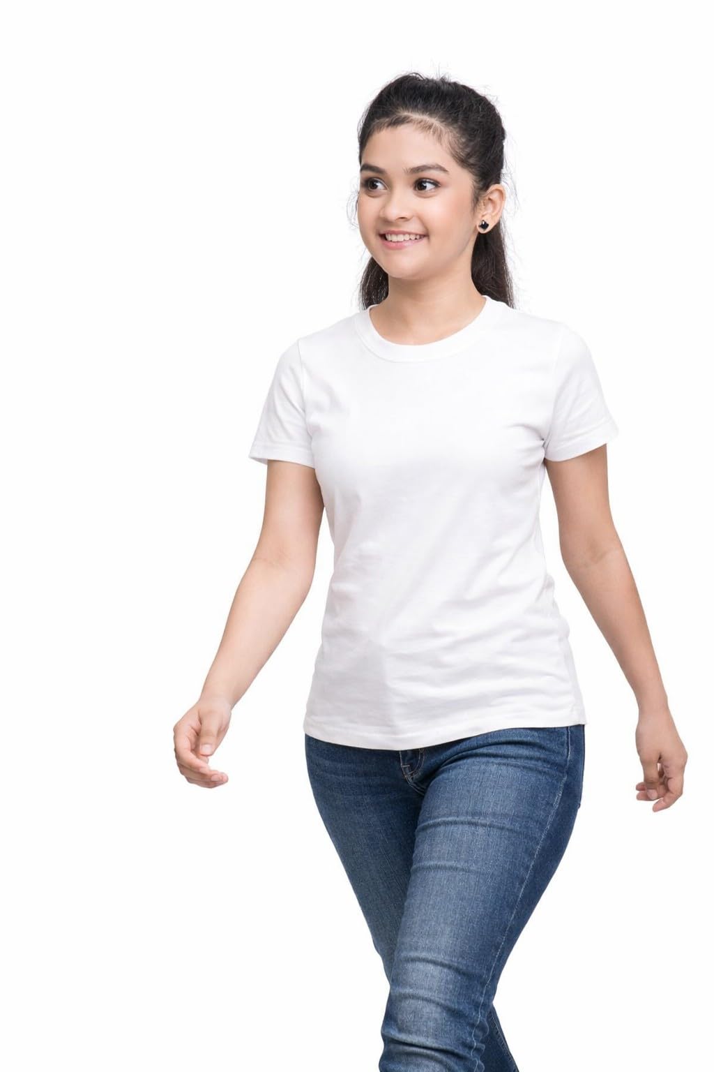 Kids Girls T- Shirt Plain Round Neck Half Sleeves Regular Fit 95% Cotton 5% Spandex from 3 Years to