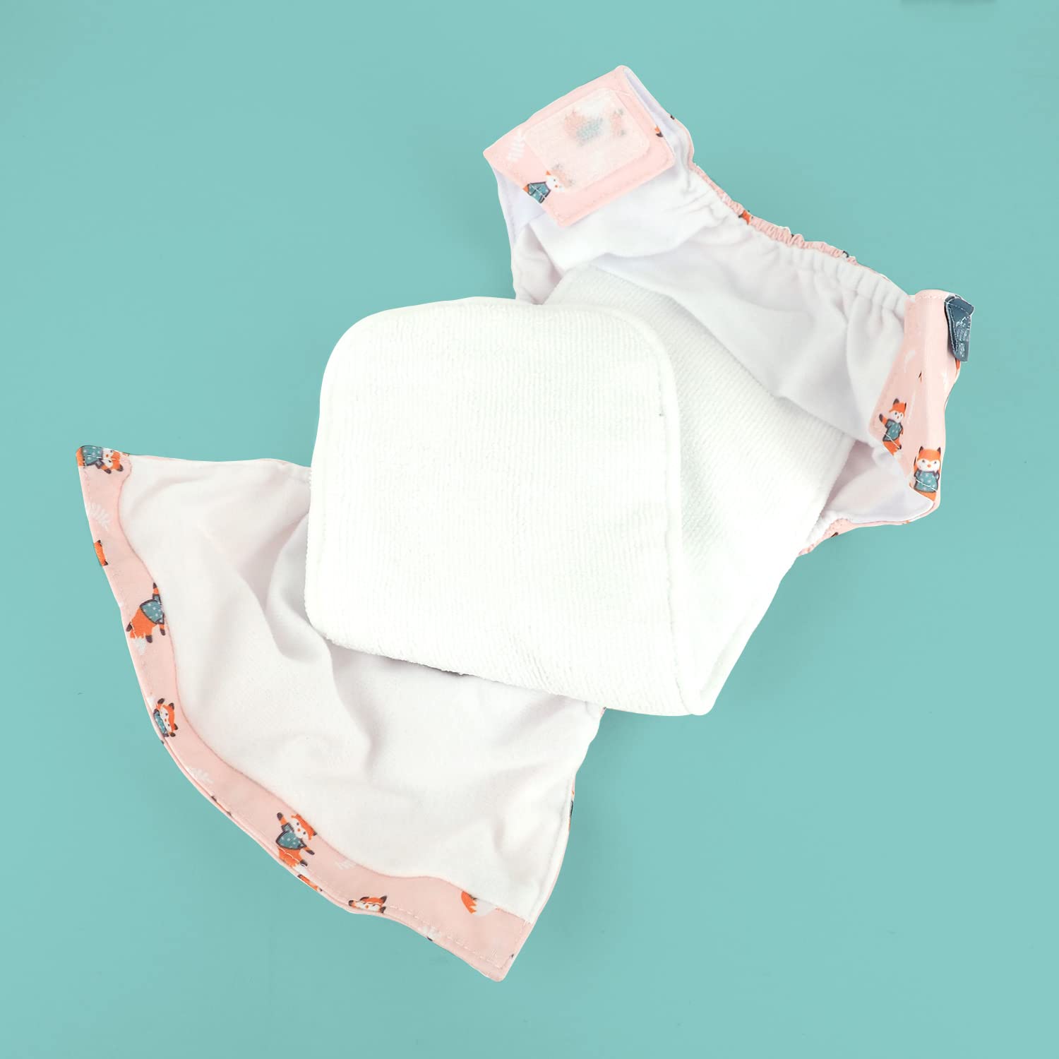 Ophelie Fox - Pannolino lavabile con inserto assorbente cucito per neonati da 3 a 17 kg, protezione impermeabile, per nascita, bambino riutilizzabile, igiene e apprendimento della pulizia
