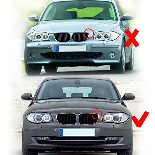 Parrilla negra brillante tipo riñón con listones dobles para BMW 2
