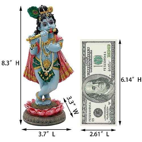 Estatua Lord Krishna Dios Hindú 8.3 pulg miniatura 5