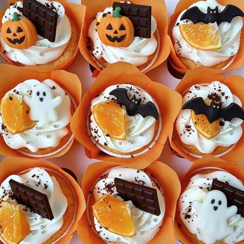 Image of 200PCS Tulip Cupcake Muffin Liners Greaseproof Paper Baking Cups Cupcake Wrappers for Thanksgiving Birthday Wedding Fall Party Baby Showers Catering (Golden Yellow /Light Orange /Orange /Brown)