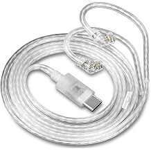 KZ Type-C IEM Replacement Cable, USB C IEM Cable, Upgraded Ear Monitor Earphone Cable, Cpin IEM Wire for Kz zs10 pro, zsn pro x, zsn pro, zar, dqs, as24, cca c12, cs16with Mic
