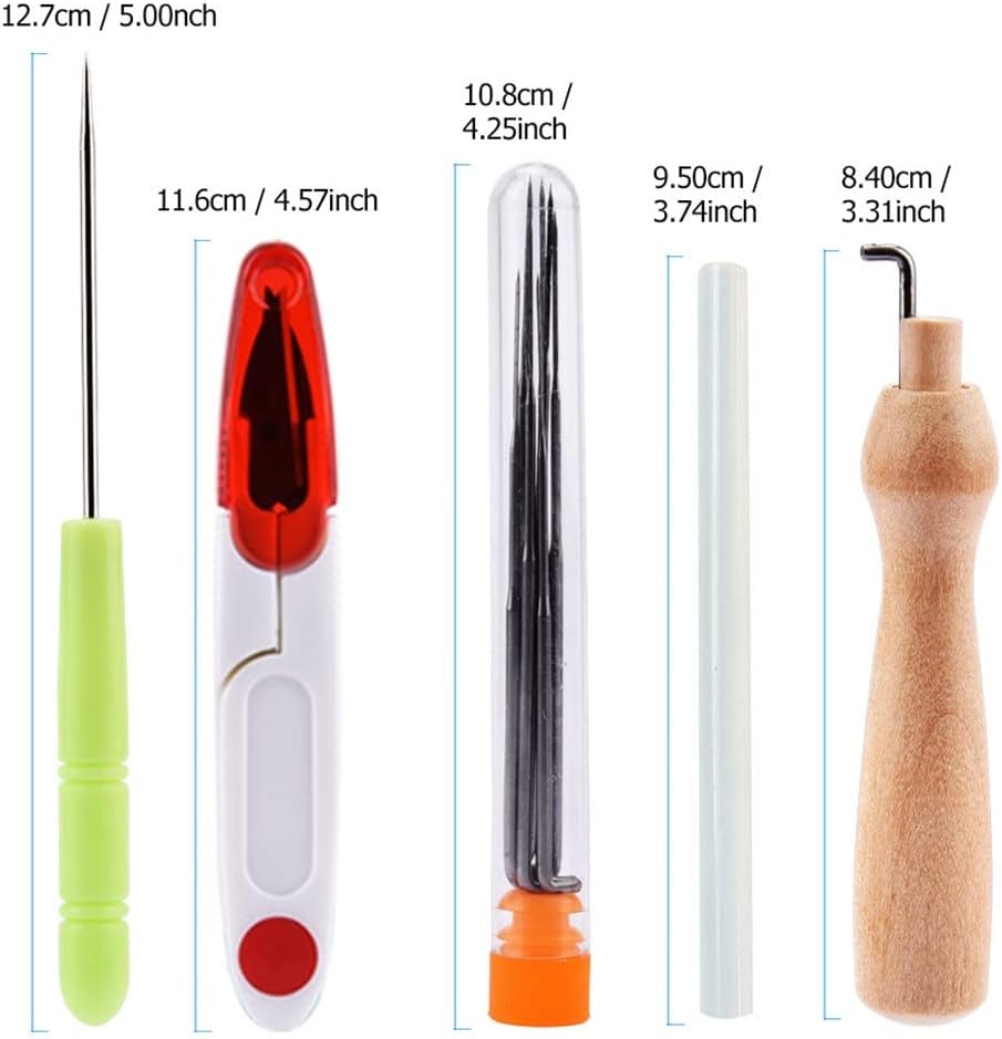 LSSOAZZVVN 24 Colors Wool Needles Felting Kit Yarn Wool Roving Needle Felting Tools Handmade Felt Needle Set DIY Craft Kit (Color : A Size : One Size)