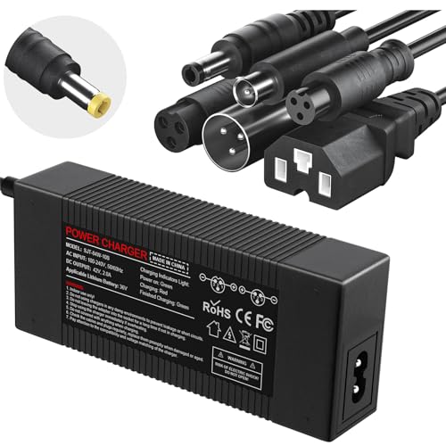 42V 2A Fast Battery Charger with 7 Plugs, Universal Battery Replacement Charger for 10S 36V Lithium Battery, Compatible with Jetson, Gotrax, Razor, Ninebot, Segway, Swagtron, Hiboy and More