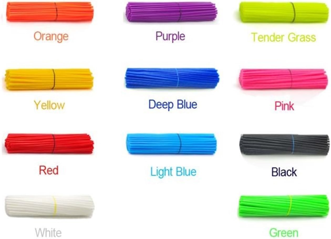 ruixingdianzishangwu Motorcycle Accessories Spokes Cover 72pcs Motocross Off-road Dirt Bike Universal Decorative Wheel Rim Spoke Wraps Cover 8 Color(Yellow)