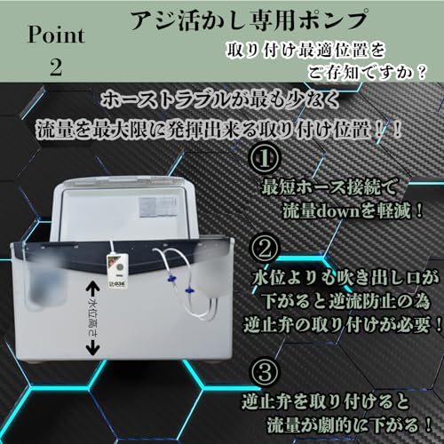 036° アジ活かし専用ポンプ エアーポンプ 釣り USB 充電式 ぶくぶく 3L 泳がせ釣り ノマセ釣り の商品画像 4