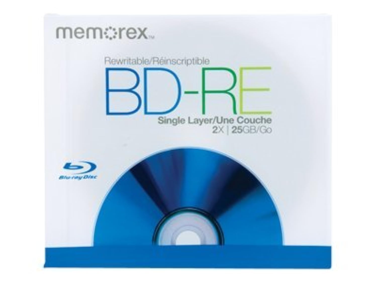 Memorex 05502 BD-RE Discs with 2x Recording Speed and 25GB of Data in Jewel Cases (5-Pack)