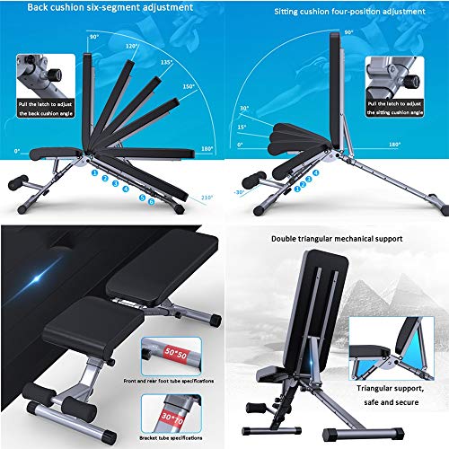 Banc de musculation Banc de musculation, chaise de fitness, planche abdominale, banc d'haltères multifonction, banc de presse pliable pour la maison, équipement de fitness, banc d'entraînement – Image 4