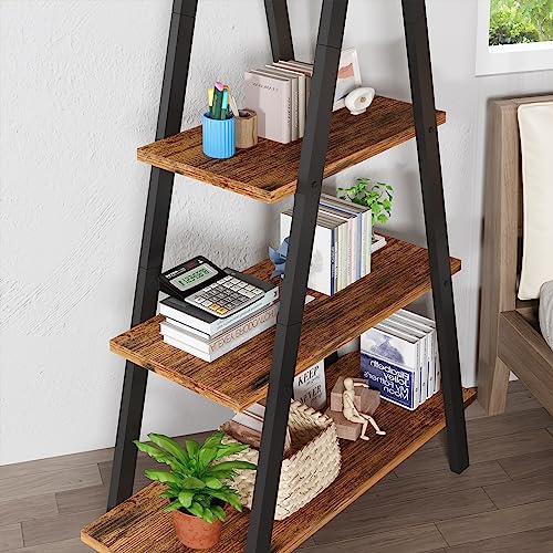 4-Tier Industrial Bookshelf with Metal Frame by Recaceik - For Home Office and Living Room - Image 6