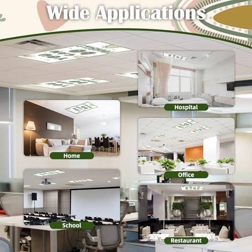 Image of ANGSYLTH 8 Pcs Light Filters for Ceiling Lights, Classroom Fluorescent Light Covers - 4 x 2 Feet Magnetic Office, Hospitals