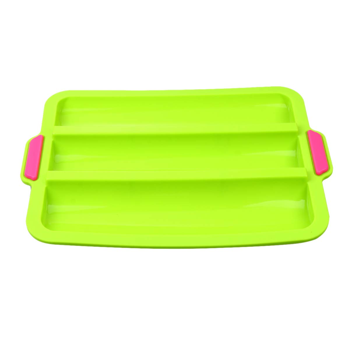 Cabilock Silicone No-stick Baking Tray Slot Mold for Homemade Bread Food-grade Silicone Easy French Bread and Sticks Green