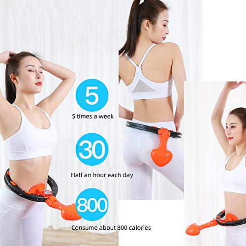 Fitness Hula Hoop Adults Kids with LCD Smart Counter Never Dripping Sports Hula Hoop Detachable Belly Fat Burning Hula Hoop Slimming Waist Indoor &Outdoor Exercise Equipment (Waistline 23\" to 40\")