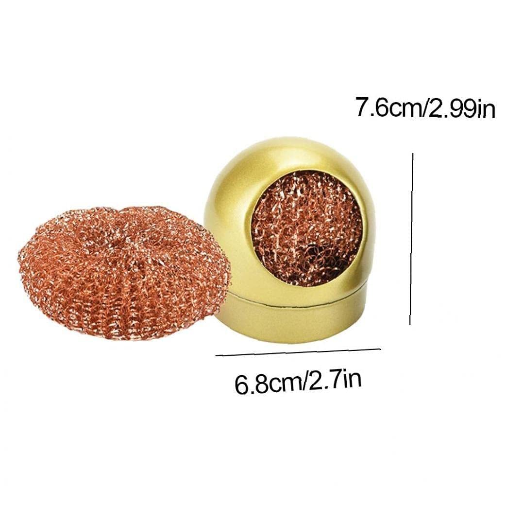 Generic Electronic Welding Tools,Soldering Tip Iron Cleaner Kit Portable 2 Cleaning Balls with 1 Base Holder Golden, Silver