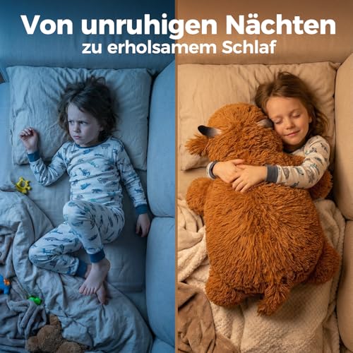 Mewaii Weighted Plüsch Gewichtstiere Hochlandrind Kuscheltier 58cm,1.8kg (4.0 lbs) Kawaii Plüschtiere für Kinder,Komfortabel und Kuschelig, Kuscheltiere für Frauen und Männer
