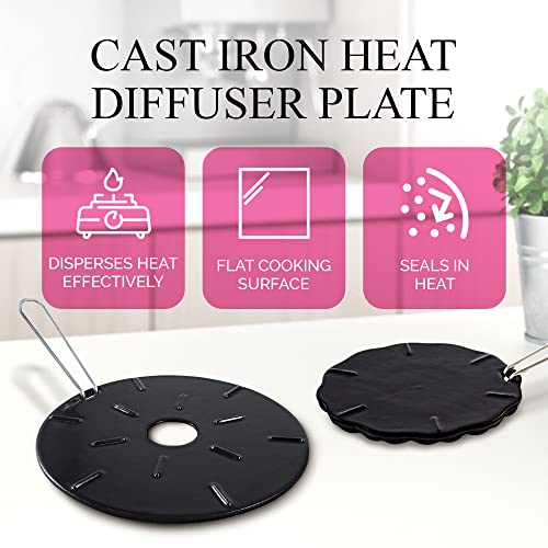 Cast Iron Heat Diffuser for Gas Stove 2 Sizes Included 8.25 and 6.