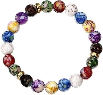 Colorful Acrylic Beaded Bracelets Women Amethysts Yoga Bracelet Mala Lotus Bead Bracelet Bangles
