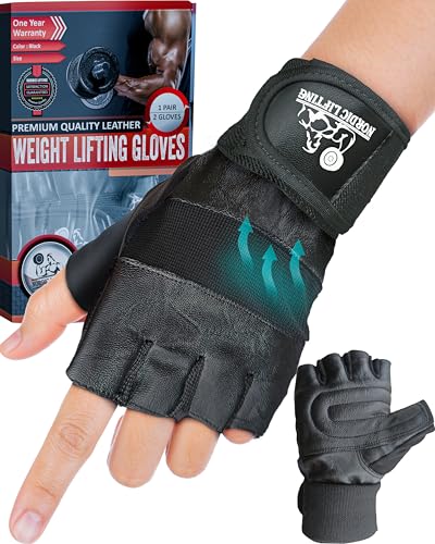 Image of Nordic Lifting Weight Lifting Gloves with 12 inch Wrist Wraps - Workout Gloves with Wrist Support for Men & Women, Cross Training, Powerlifting, Gym & Fitness Protection, Durable Grip & Comfort Fit