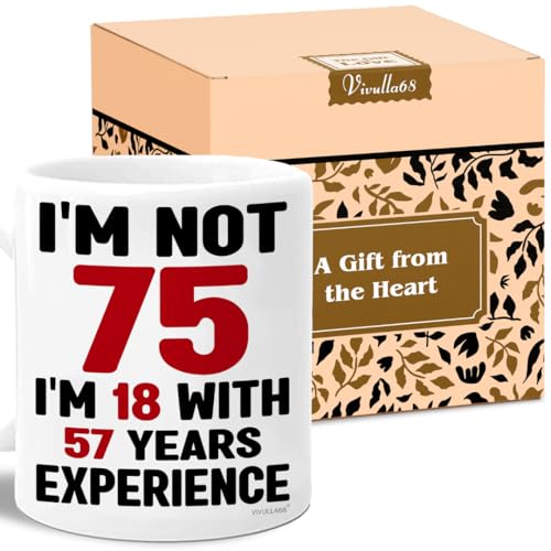 75th Birthday Coffee Mug - 75th Birthday Gifts for Men and Women - Vintage 1951, Best...