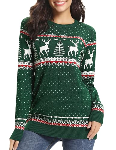 Image of Totatuit Womens Oversized Sweaters Casual Long Sleeve Crewneck Striped Knit Pullover Tops Cute 2025 Fall Sweaters