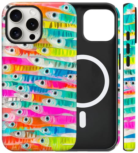Coque iPhone 15 Plus MagSafe antichoc protégeant des chutes avec motif poissons