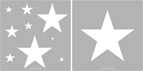 Aleks Melnyk No.59 - Plantillas de pared para pintar patrones grandes, plantillas celestes espaciales de metal, estrella de cielo nocturno, cúmulo