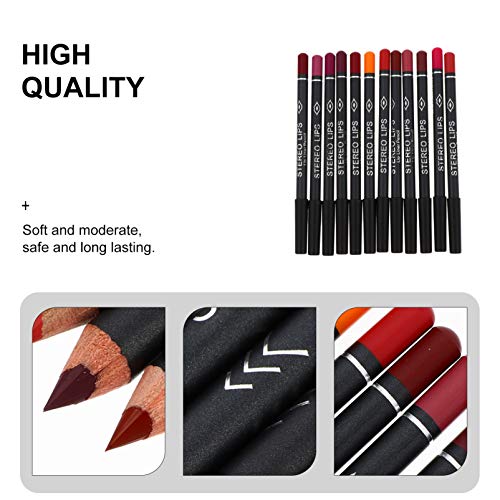 Minkissy 12Pcs Delineador de Lábios Lápis Labial Natural Maquiagem Lápis Delineador de Lábios À Prov