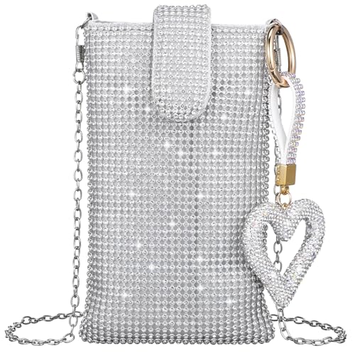 Sac bandoulière argenté femme petit sac téléphone portable tendance mode