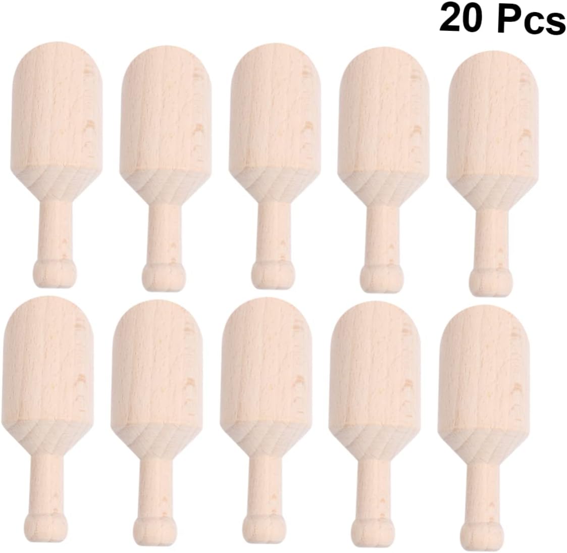 ABOOFAN 60pcs Wooden Salt Scoop Flat Handle Beech Spoon for Teaware Accessories