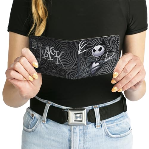 Image of Buckle-Down Men's PU Bifold Wallet, Nightmare Before Christmas Jack Skellington