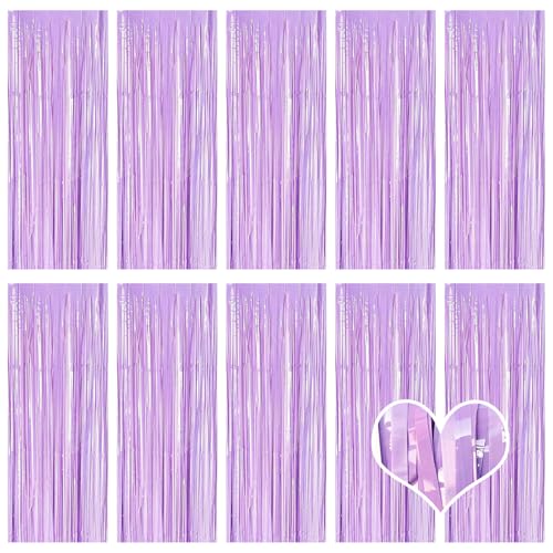 Rideaux à franges pour fête prénatale et fiançailles violet aluminium