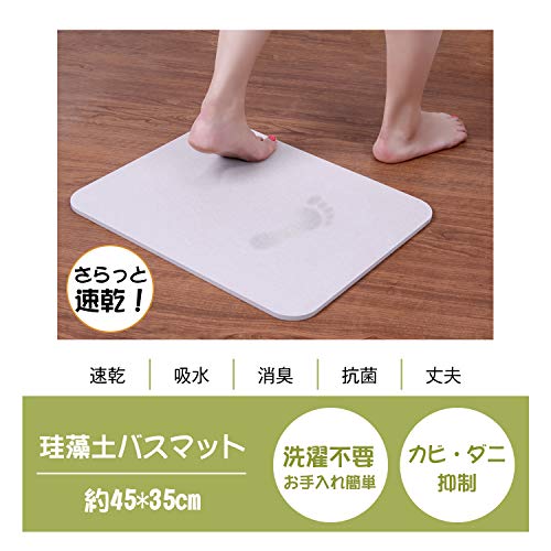 サムネイル [アスベストなし SGS認証取得済み ] LITTLE HOTTIES 珪藻土バスマット お風呂マット 足ふきマット キッチンマット 消臭 速乾 防カビ 防ダニ 抗菌 LT-031【1年品質保証付き】 商品画像1