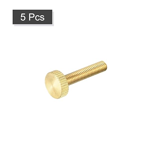 Miniatura 75 de uxcell Tornillos moleteados para pulgar, pernos planos de latón M6x10mm, perillas de agarre para PC, electrónico, mecánico, 5