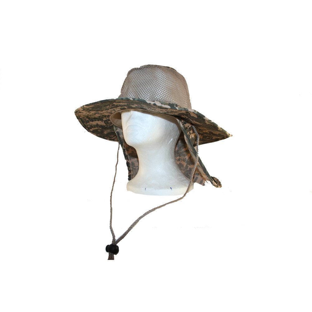 Mesh Tactical Sportswear Bucket Boonie Sun Hat Cap with Neck Guard