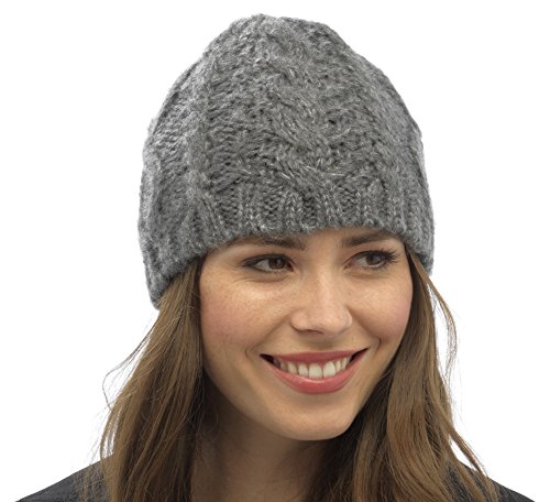Preisvergleich Produktbild Damen Kabel Gestrickte Beaniemütze - Damen, grau, One Size