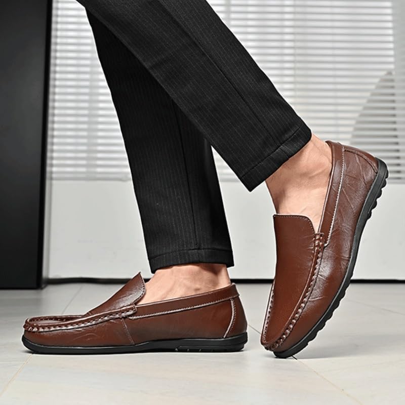 Shoes Men's Classic Slip-on Loafers Comfortable Flat-Heeled Business Oxford Shoes Men Low-top Breathable Casual Shoes for Banquets Weddings Work
