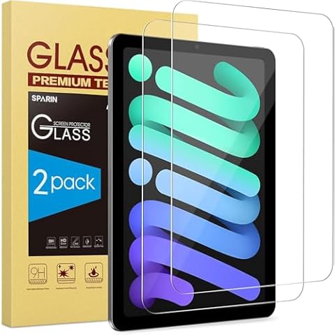 SPARIN Tempered Glass Screen Protector for iPad mini 7/6 Cover