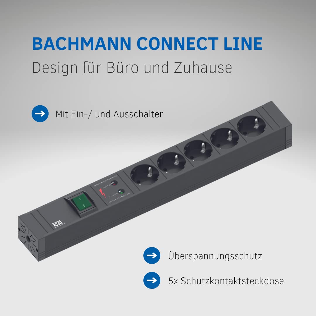 Bachmann Connect Line - Regleta 5xschukos+1int.Bipolar luminaria +protección sobretensión