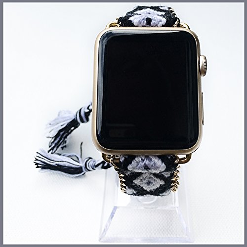 Apple Watch Band 42MM, Fashion Handmade Friendship Bracelet Replacement iWatch Strap Women Girls for Apple Watch Series 2 Series 1 All Version (Grayscale)