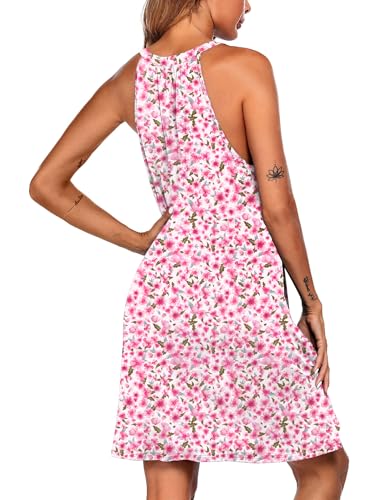 Image of Ekouaer Womens Nightgown Sleeveless Sleepwear V Neck Racerback Sleep Dress