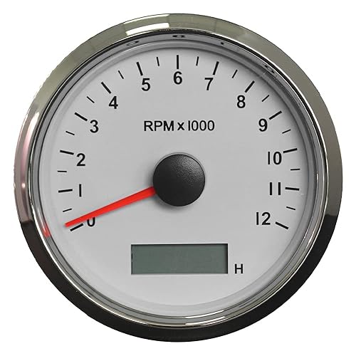 ELING Medidor de tacómetro universal RPM con LED Digital Medidor de hora ajustable y alarma RPM 12000RPM 3.346in con luz de fondo
