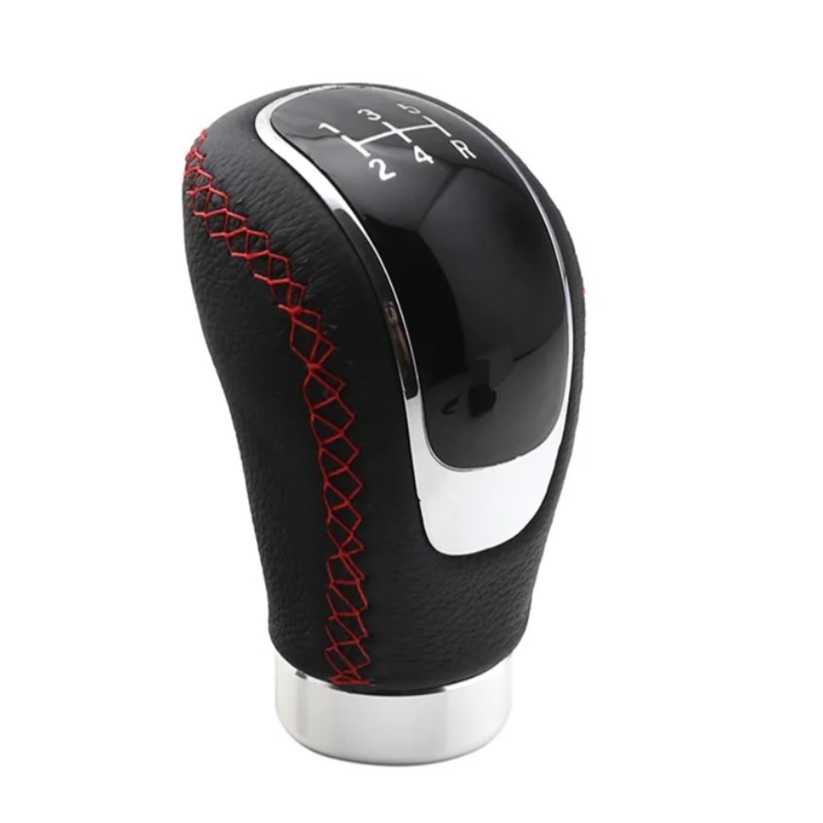 Glblpexelr Red Line 5Speed For Universal Car 5 Speed Leather Red Stitch Gear Shift Knob Gear Stick