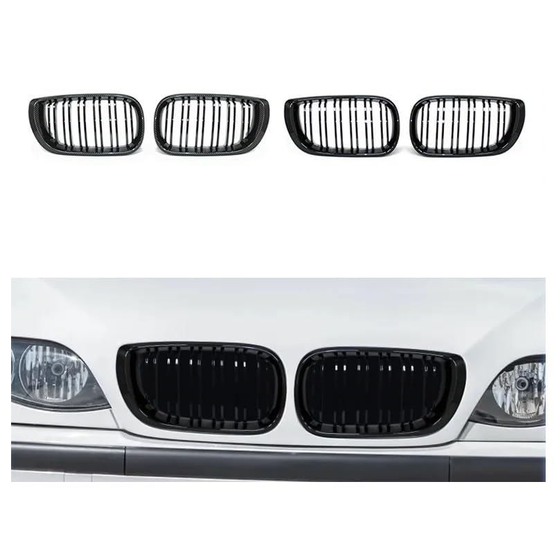 Grille capot avant double lamelles pour calandre voiture Série 3 E46