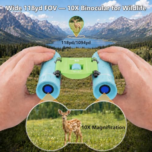 Binoculares compactos 10x25 para adultos y niños miniatura 3