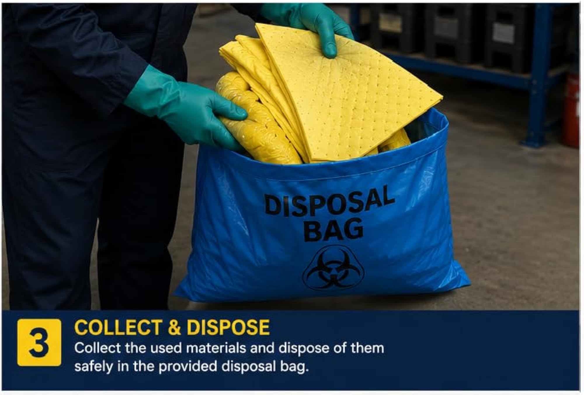 10 Litre Portable Chemical Spill Kit with Absorbent Pads