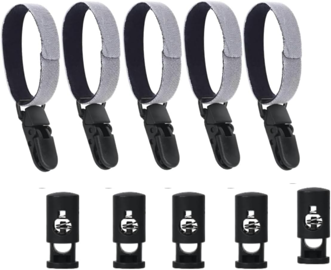 Nlinlin Black 5 Sets Garden Flag Stoppers Anti-Wind Clips Garden Flag Clips Garden Flag Rubber Stoppers Adjustable Anti-Wind Clips Accessories For Keep Flags In Place, Flagpole Hardware