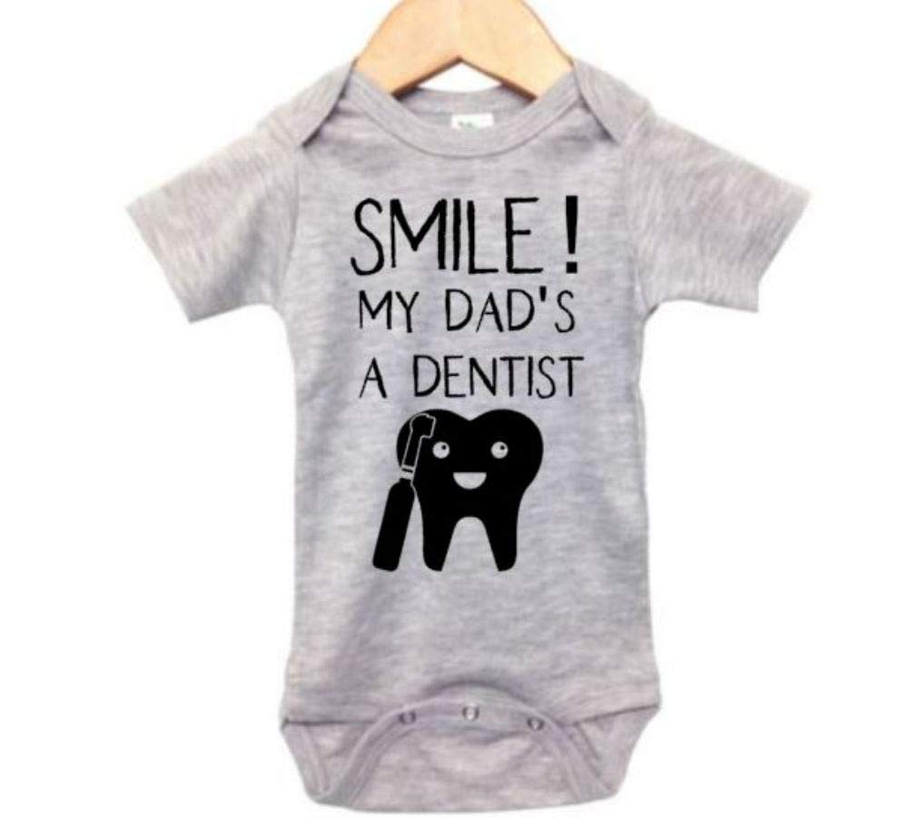 Ebenezer FireSmile My Dad's A Dentist/Newborn Unisex Onesie/Baby Bodysuit
