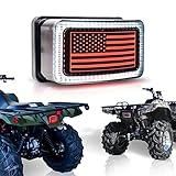 ATV Tail Light LED Smoke Lens with Reverse Brake Light, US Flag Design Tail Light for ATV UTV Yamaha Rhino Viking Grizzly Big Bear Kodiak Bruin Wolverin Bear Tracker